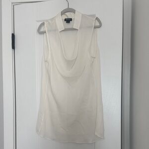 Worth Cream Sleeveless Drape Blouse
